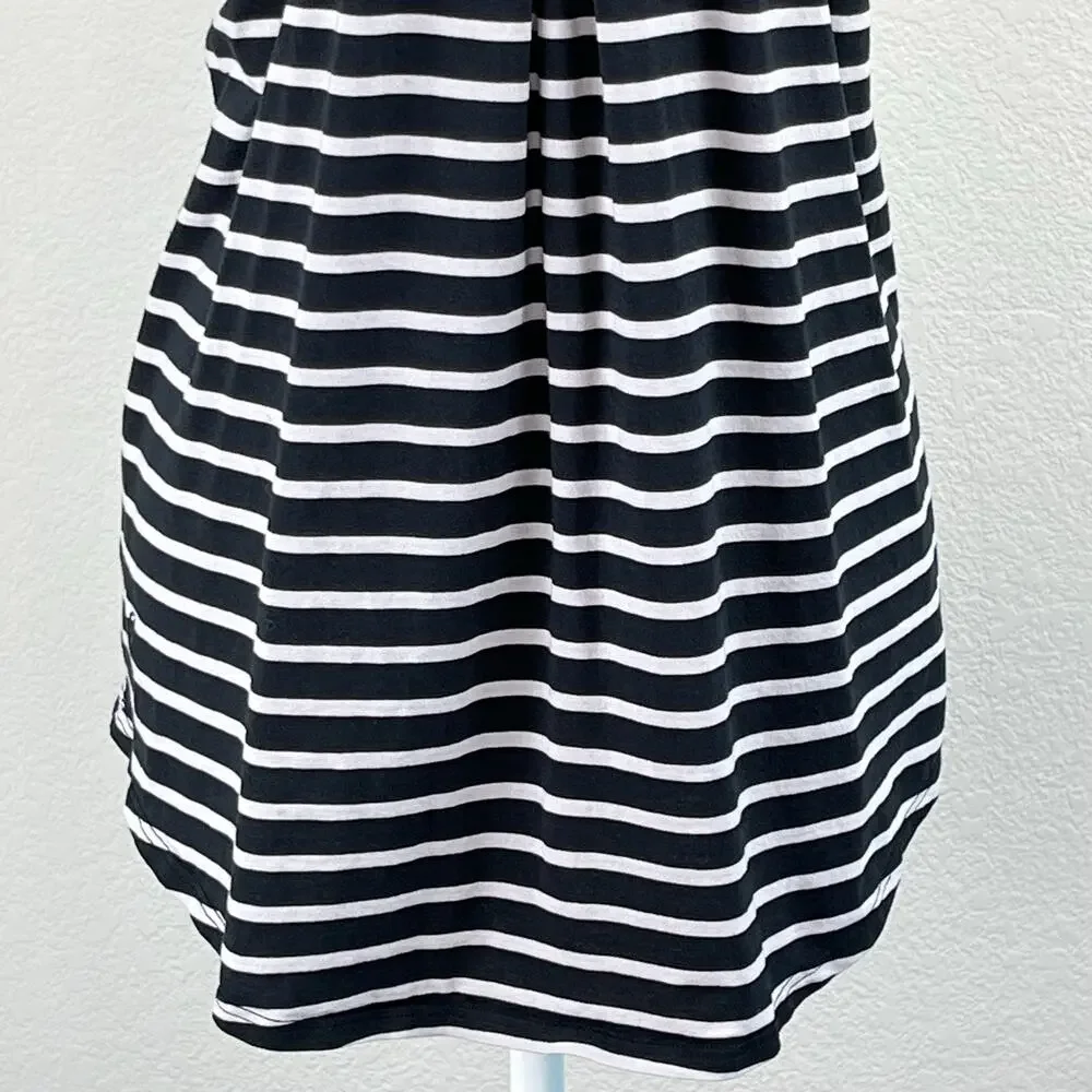 Lululemon Racerback Tank Top Black Grey Stripe Athleisure Gym Workout Athletic M